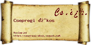 Csepregi Ákos névjegykártya